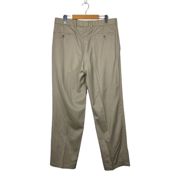 Pierre cardin Men's Vintage Beige Lined Pleated Dress Pant US 34 Short - Picture 2 of 16